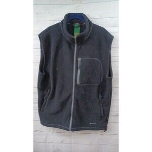 Cabelas Polartec Black Full Zip Pockets Fleece Outdoors Vest Mens Sz L